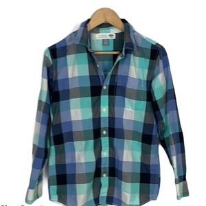 Old Navy Boys Plaid Button Down Shirt Sz XL(14-16)